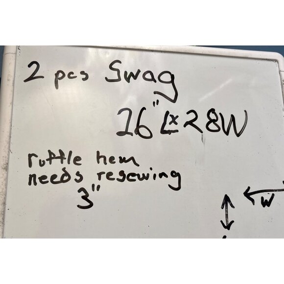 Vintage Cream Lace Swag Curtain Set 56"W x 26"L - Picture 5 of 5